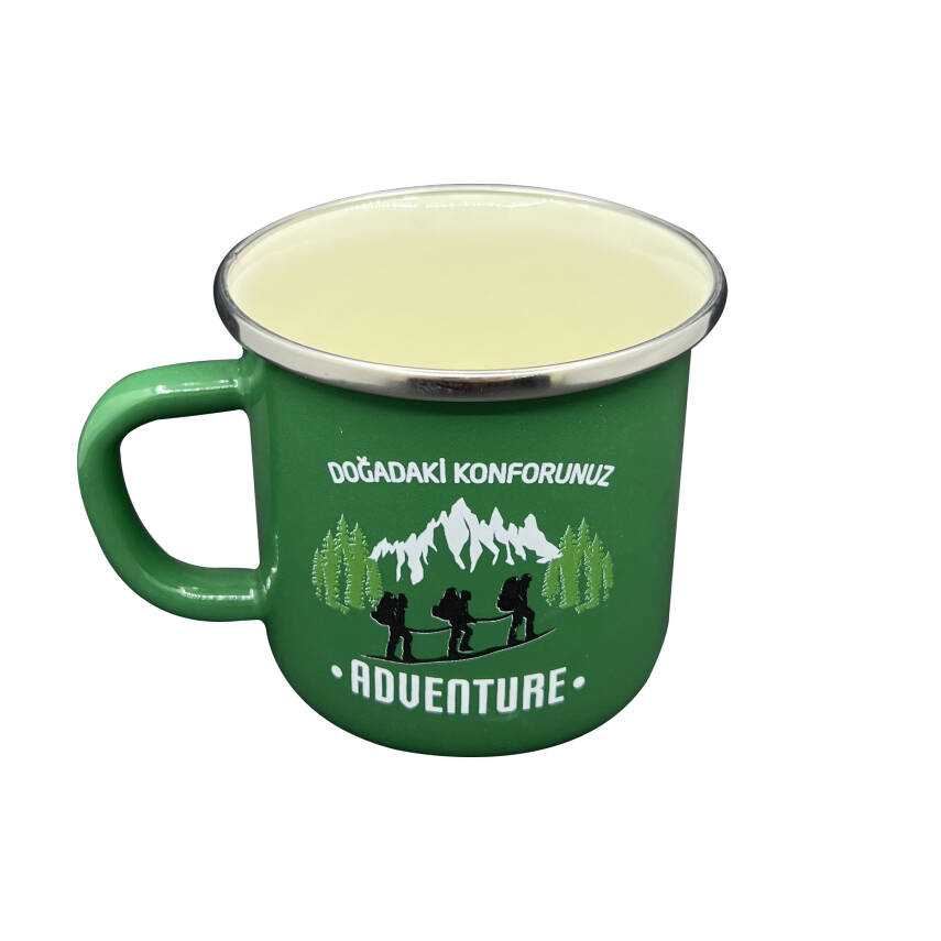 Orcamp Retro Emaye Kupa Bardak Adventure Yeşil - 1