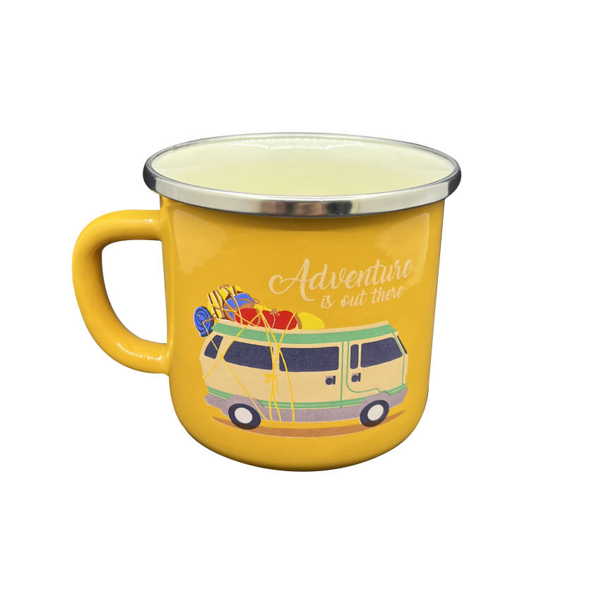 Orcamp Retro Emaye Kupa Bardak Adventure Hardal - 1