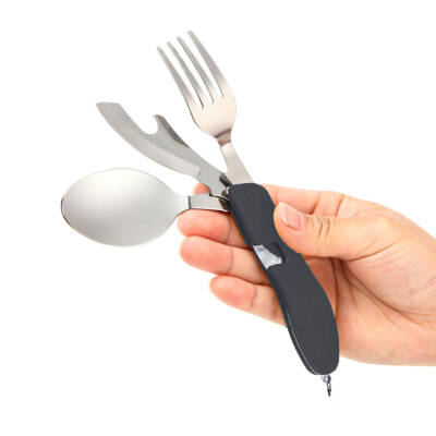 Orcamp Kamp Çatal, Kaşık ve Bıçak Seti - Siyah (OUT-1350) - 2