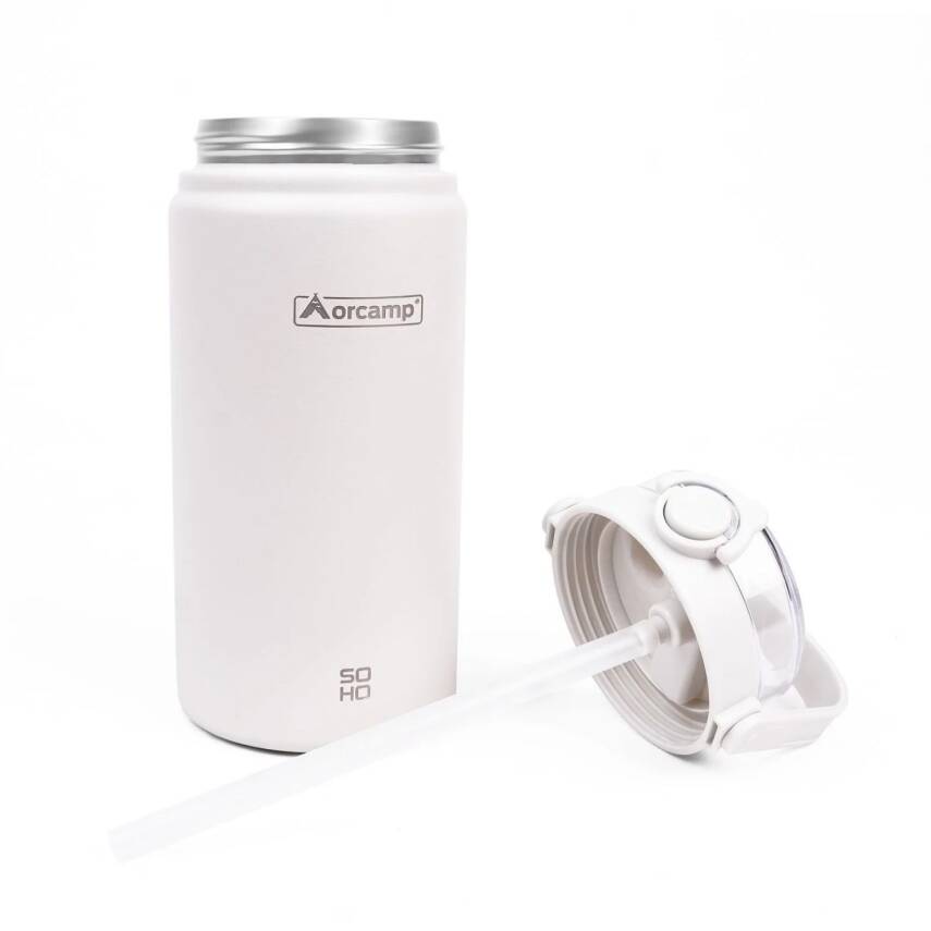 Orcamp Soho 1000 ml Termos Bardak - Bej Renk Paslanmaz Çelik Seyahat Mug - 3