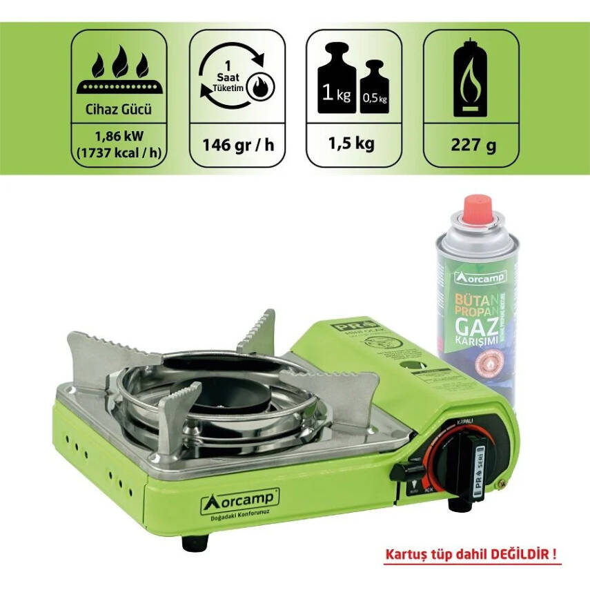 Orcamp Tekli Çantalı Mini Portatif Ocak - Yeşil (CK-506) - 5