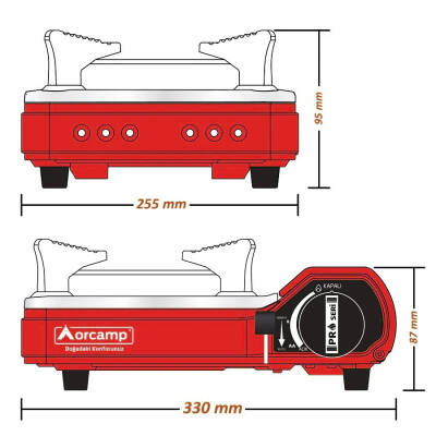 Orcamp Tekli Portatif Ocak CK-505 - Kırmızı Kamp Ateşi Keyfiniz - 3