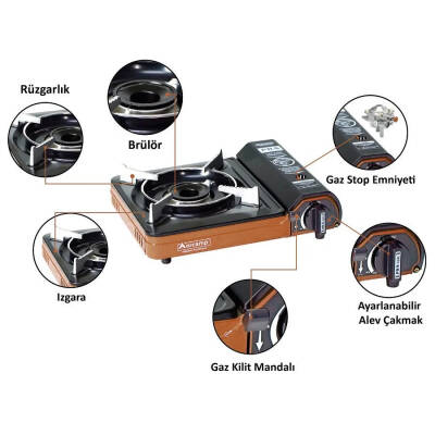 Orcamp Tekli Portatif Ocak CK-505 - Turuncu Kamp Ateşi Keyfi - 2