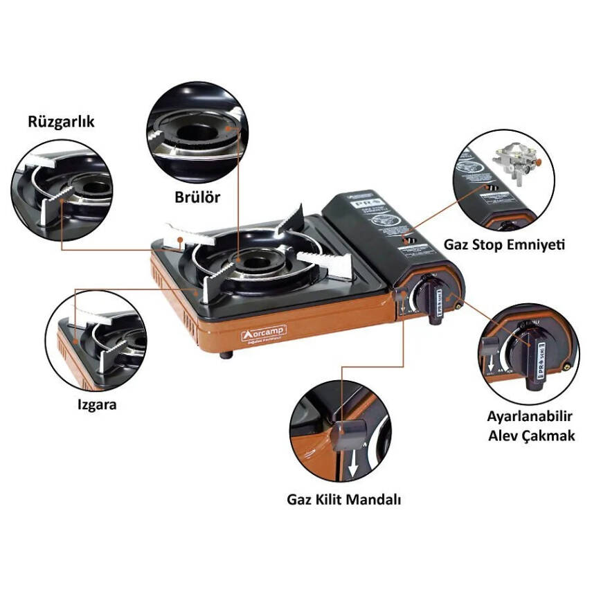 Orcamp Tekli Portatif Ocak CK-505 - Turuncu Kamp Ateşi Keyfi - 2