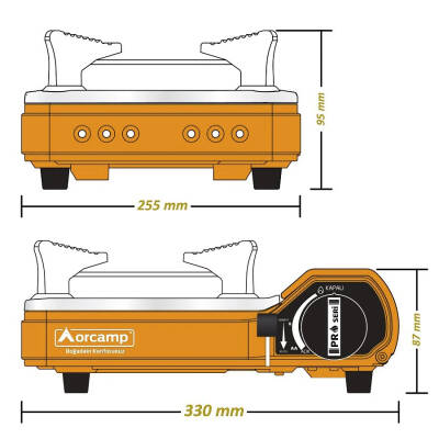 Orcamp Tekli Portatif Ocak CK-505 - Turuncu Kamp Ateşi Keyfi - 3