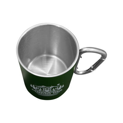 Karabina Saplı Paslanmaz Çelik Kupa Bardak - Orcamp - Yeşil - 4