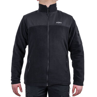 Outdoor Polar Ceket Siyah - Sıcak Tutan Polar - Softshell Omuz - Fermuarlı Cep - 2