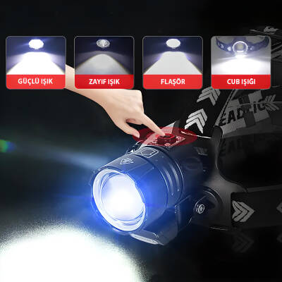 Panther PT-5888 Şarjlı LED Kafa Lambası - Outdoor Kamp Aydınlatma - 5