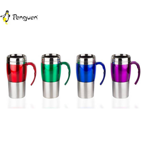 Penguen Kırmızı Bardak Termos - 0.45 Litre Çift Kat Çelik - 1