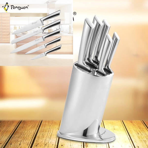 Penguen Vera Paslanmaz Çelik 6 Parça Mutfak Bıçak Seti - Inox Tasarım - 1