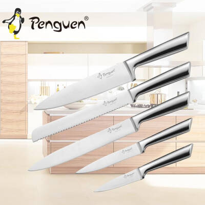 Penguen Vera Paslanmaz Çelik 6 Parça Mutfak Bıçak Seti - Inox Tasarım - 2