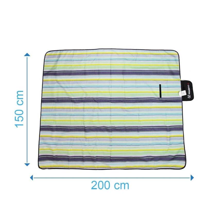 Piknik Kamp Örtüsü - Su Geçirmez - Madfox Skyloft - Blue Stripe - 546254 - 4