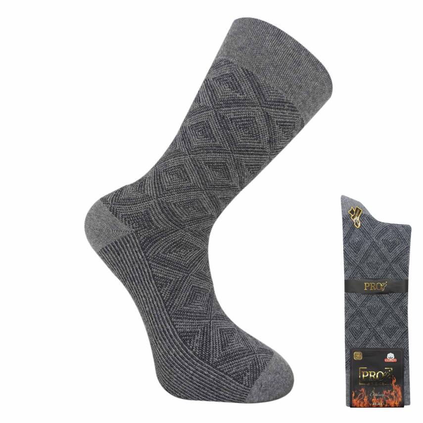 Pro Cebelitarık Gri Erkek Kışlık Çorap - Pamuklu Termal Konfor - 1