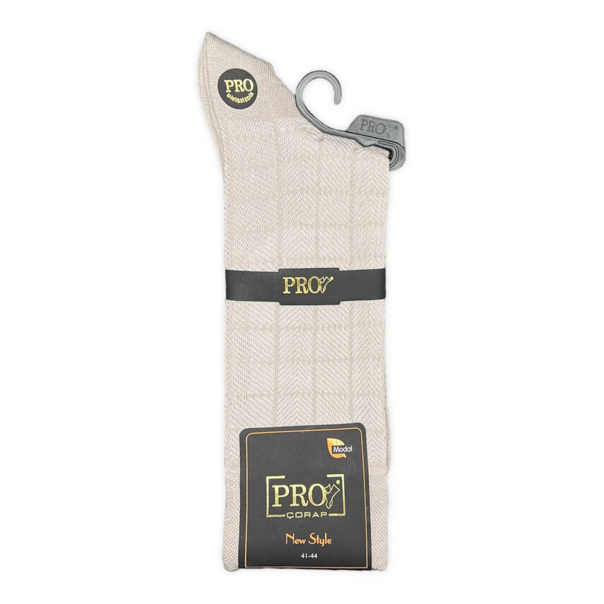 Pro Çorap Atlas Modal Erkek Çorabı - Krem Konforlu Günlük Kullanım - 2