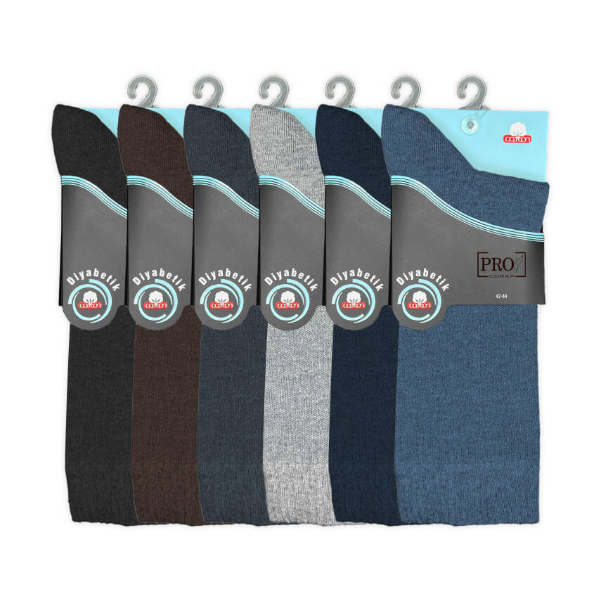 ProMed Diyabetik Erkek Çorap Seti - Şeker Hastaları için 6'lı Pamuklu Konfor - 2