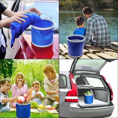 Protackle Katlanabilir Balıkçı Kovası 9 Litre - Mavi - 5