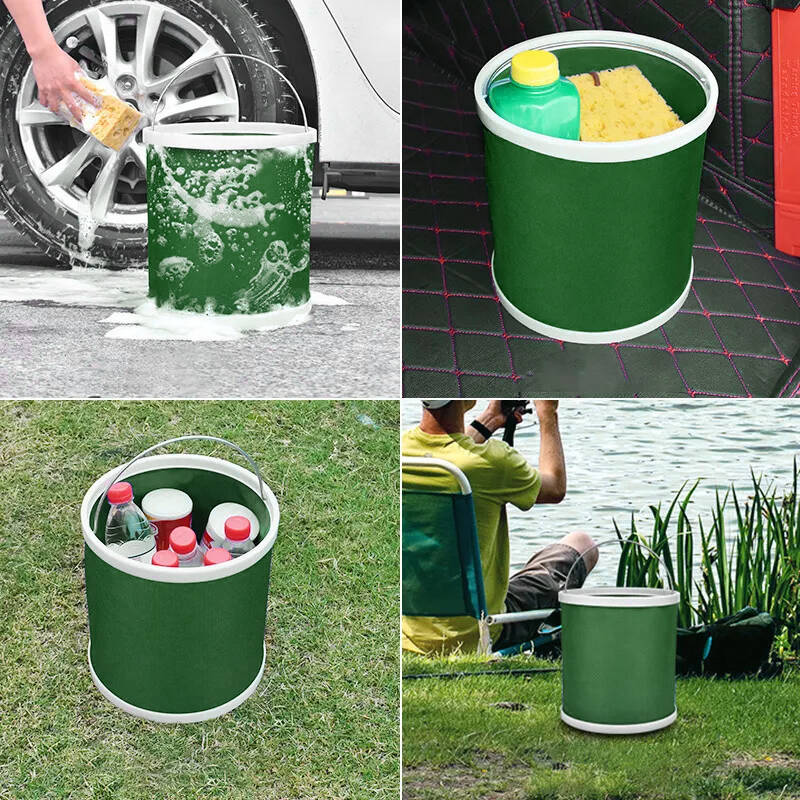 PROTACKLE Portatif Araba Yıkama Kovası - 9 Litre Haki Renk - 5