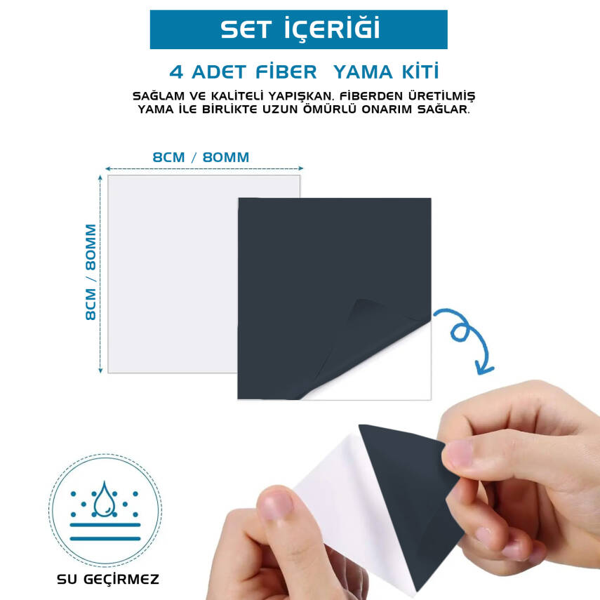 PVC Çizme Tamir Yaması - Antrasit - Tulum Çizme / Kasık Çizme - 2