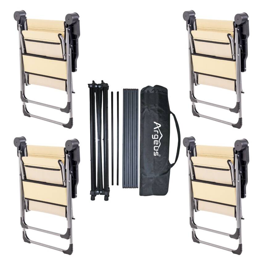 4 Adet Katlanır Kamp Sandalyesi ve Alüminyum Masa Seti - Rock Dark - Buğday - Taşıma Çantalı - 5