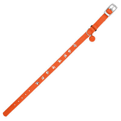 Royalist PC-11 Pati Baskılı Kedi-Köpek Tasması - Turuncu Zilli Güvenlik