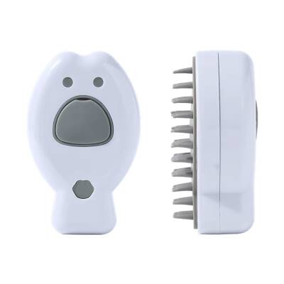 Şarjlı Buharlı Kedi Köpek Tarağı - Yumuşak Silikon Tüy Toplayıcı - Beyaz