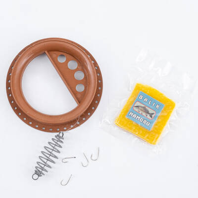 Sazan El Oltası Takımı - Büyük Kasnaklı - Savage - 4 İğneli Yaylı - Hamurlu - 4