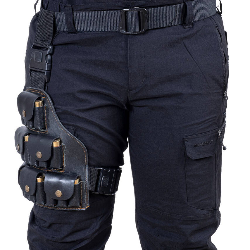 Deri Bacak Fişekliği - Savage - Siyah - 18'li - 5