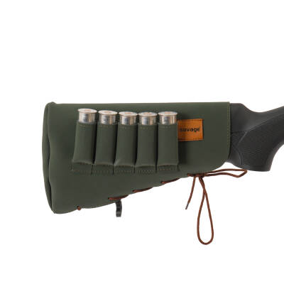 Deri Dipçik Fişekliği - Savage - Haki - 5'li