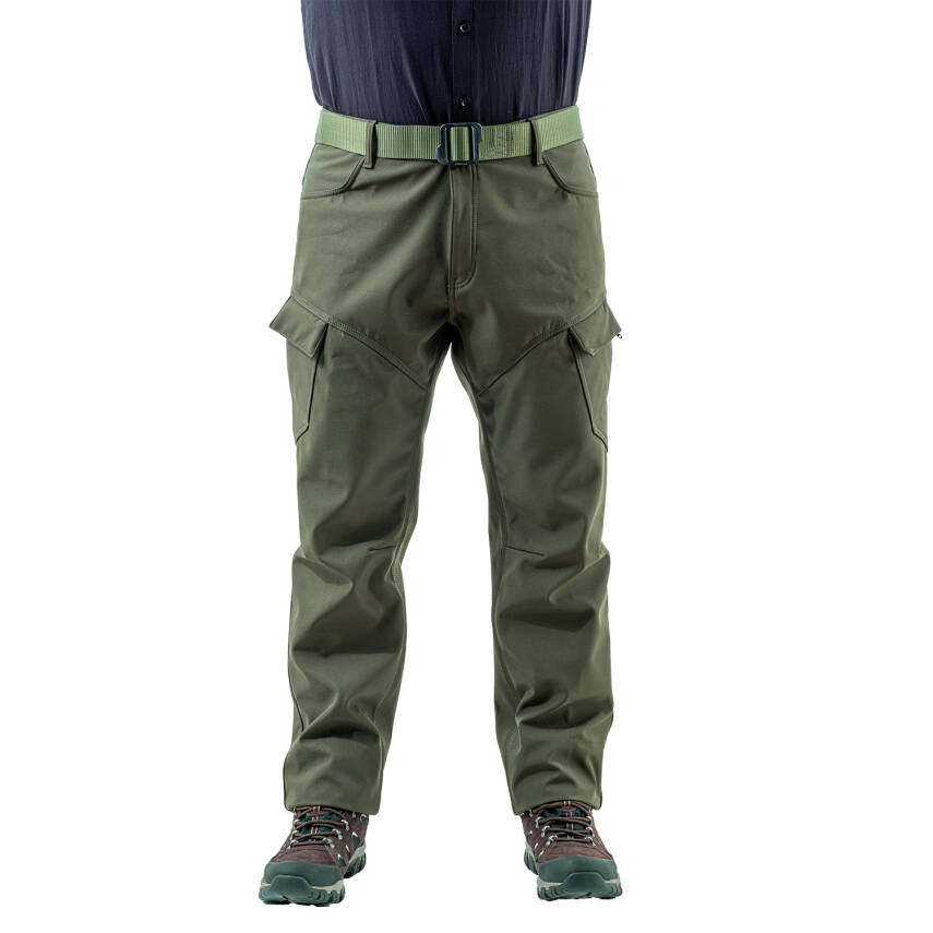 İçi Polarlı Softshell Pantolon - Su Rüzgar Geçirmez - Savage - Haki - Tactical Pantolon - 1