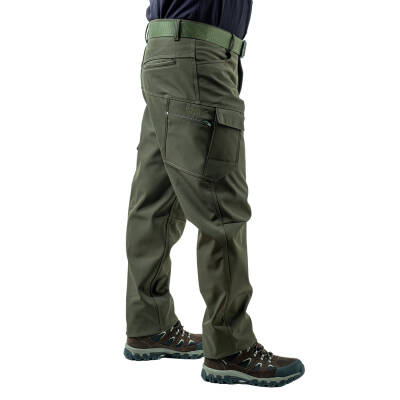 İçi Polarlı Softshell Pantolon - Su Rüzgar Geçirmez - Savage - Haki - Tactical Pantolon - 4