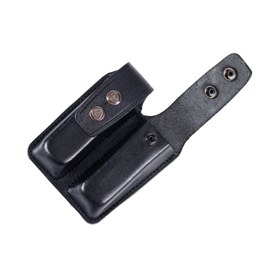 SAVAGE Hakiki Deri 9mm Çift Şarjörlük - Siyah Tabanca Şarjör Kılıfı - 3