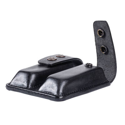 SAVAGE Hakiki Deri 9mm Çift Şarjörlük - Siyah Tabanca Şarjör Kılıfı - 4