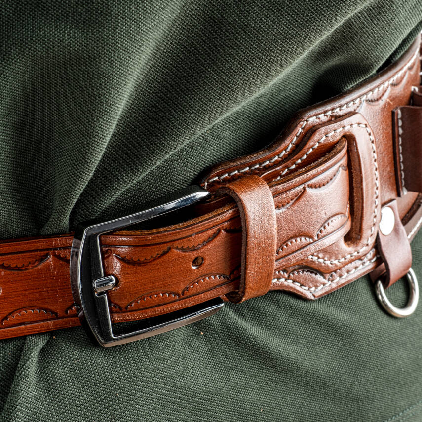 Savage Hakiki Deri Çift Tarafı Açık Fişeklik Kahve 16 CL. (YT-017) - 4