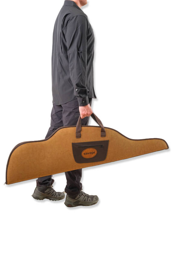 Dürbünlü Tüfek Kılıfı - Savage - Hakiki Deri - Taba - 71 Namlu - 2