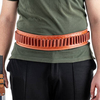 Savage Kahverengi Deri Çift Yönlü Av Fişekliği - 40 Fişek Kapasiteli - 2