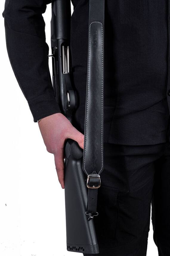 SAVAGE Premium Deri Siyah Av Tüfeği Taşıma Askısı - Lüks Model - 5