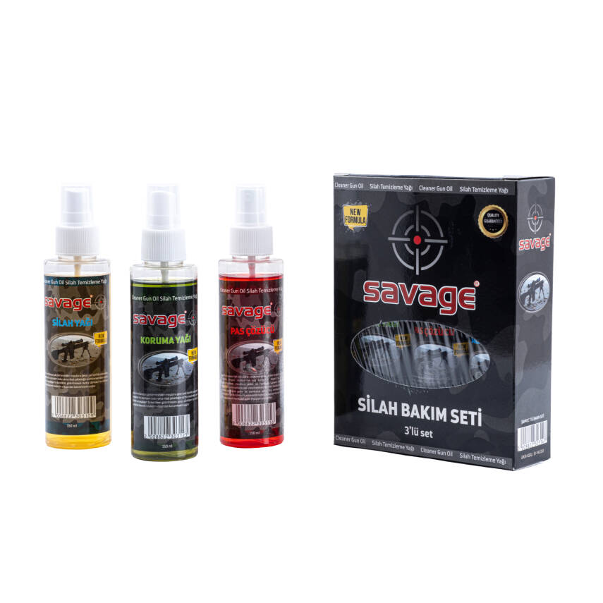 Üçlü Silah Bakım Seti - Savage - Sprey Yağ - 1