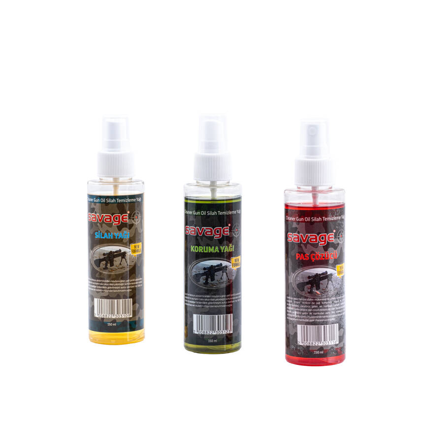 Üçlü Silah Bakım Seti - Savage - Sprey Yağ - 2
