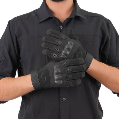 SAVAGE Siyah Kemik Korumalı Askeri Eldiven - Taktik Operasyonlara Uygun - 1
