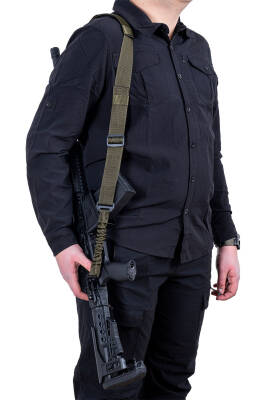 Savage Taktikal Çift Noktalı Yaylı Tüfek Taşıma Askısı - Haki Renk - 4