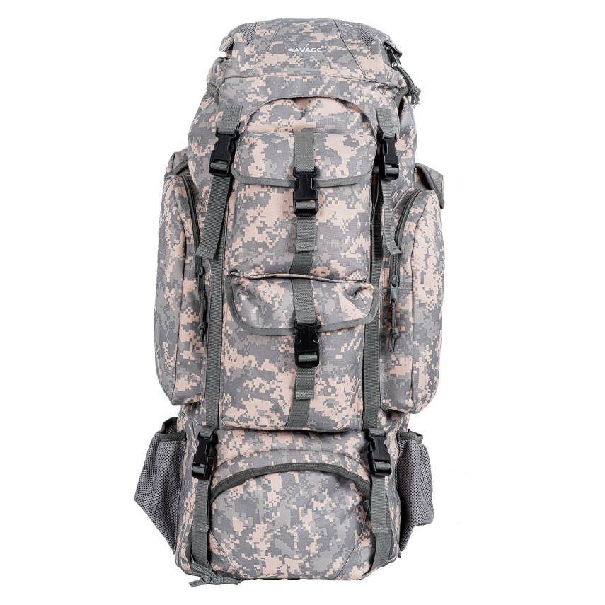 Savage Ventura 110 Litre Gri Kamuflaj Desenli Outdoor Trekking Sırt Çantası - 2