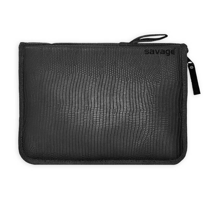 SAVAGE Yılan Desenli Deri Tabanca Kılıfı - Siyah Kare Model - Gizli Taşıma - 1