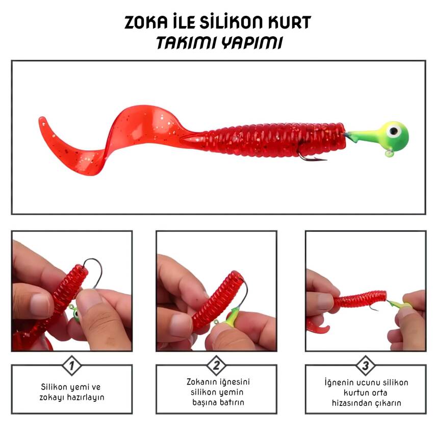 Savage Yumy Silikon Kurt Yem - 60mm - Sarı/Beyaz - 4