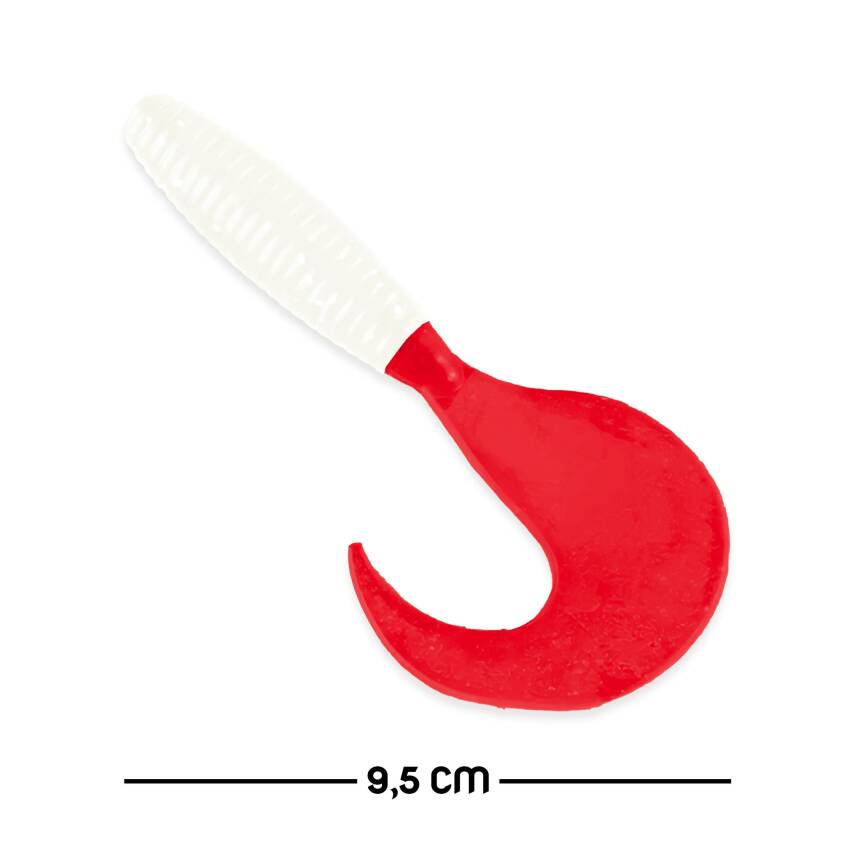 Savage Yumy Silikon Kurt Yem - 95mm - Kırmızı/Beyaz - 1