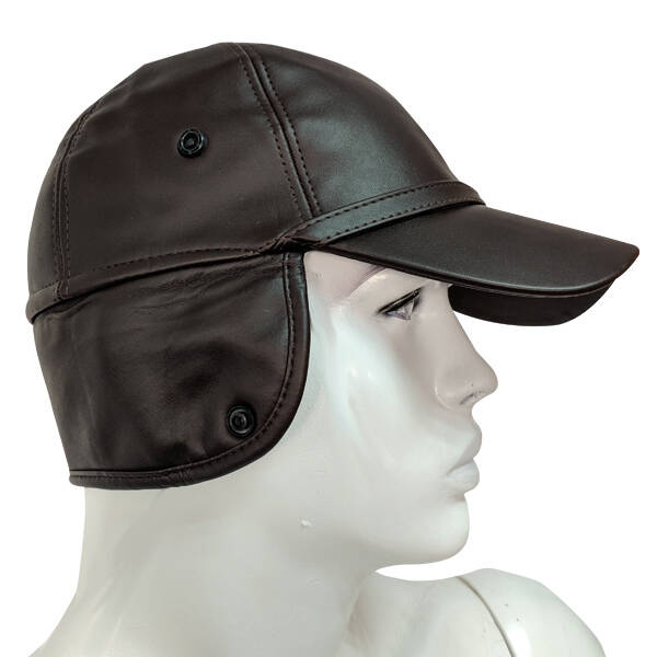 Savex 1111 Premium Kışlık Hakiki Deri Şapka - Kahverengi Bere Modeli - 2