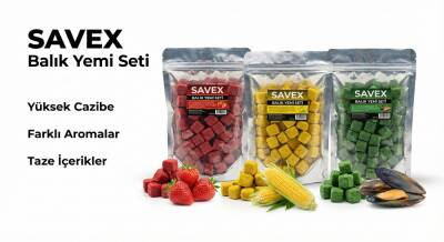 Savex 3'lü Kesme Sazan ve Yayın Hamuru Seti (Mısır + Çilek + Midye) - Toplam 240gr Hazır İğne Yemi