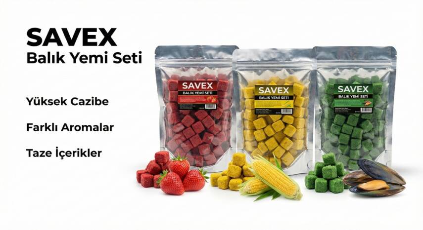 Savex 3'lü Kesme Sazan ve Yayın Hamuru Seti (Mısır + Çilek + Midye) - Toplam 240gr Hazır İğne Yemi - 1