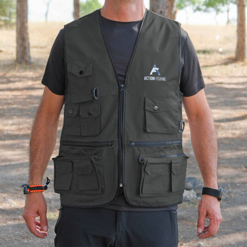 Action Çok Cepli Balıkçı Yeleği Haki - 1