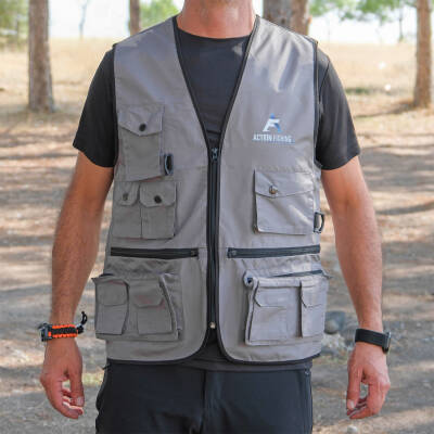 Action Dört Mevsim Çok Cepli Outdoor Spor Yelek Gri - 2