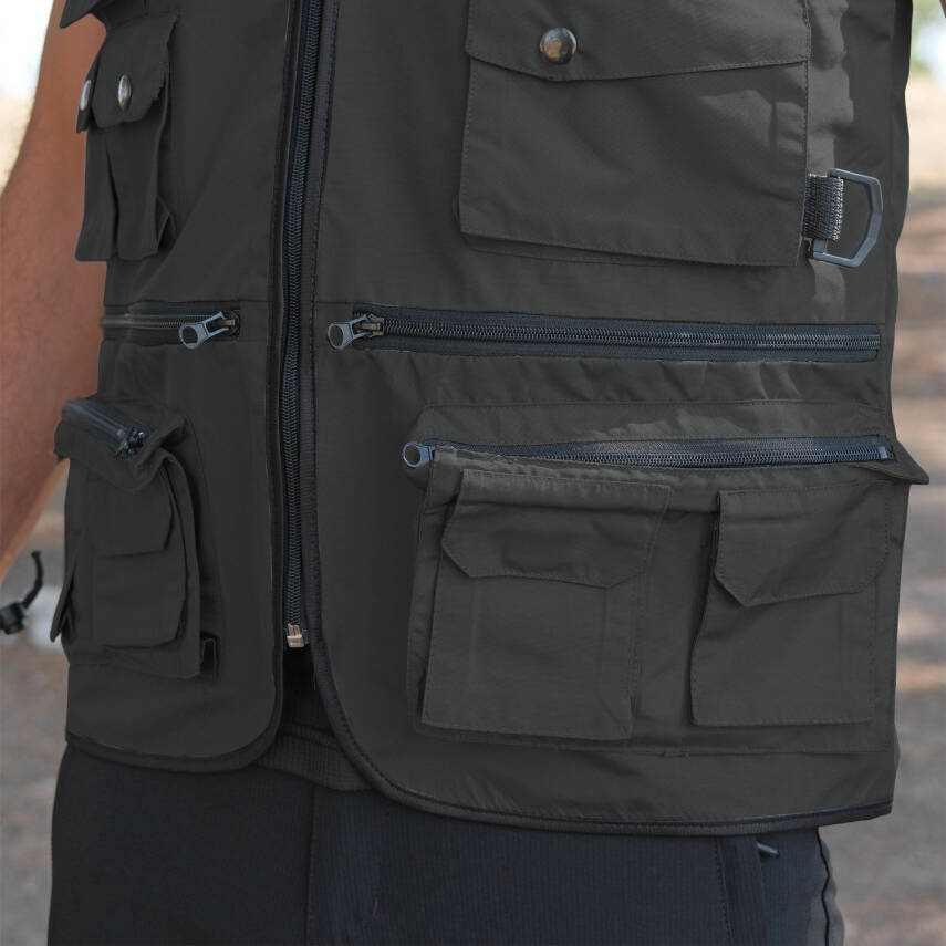 Action Dört Mevsim Çok Cepli Outdoor Spor Yelek Haki - 5